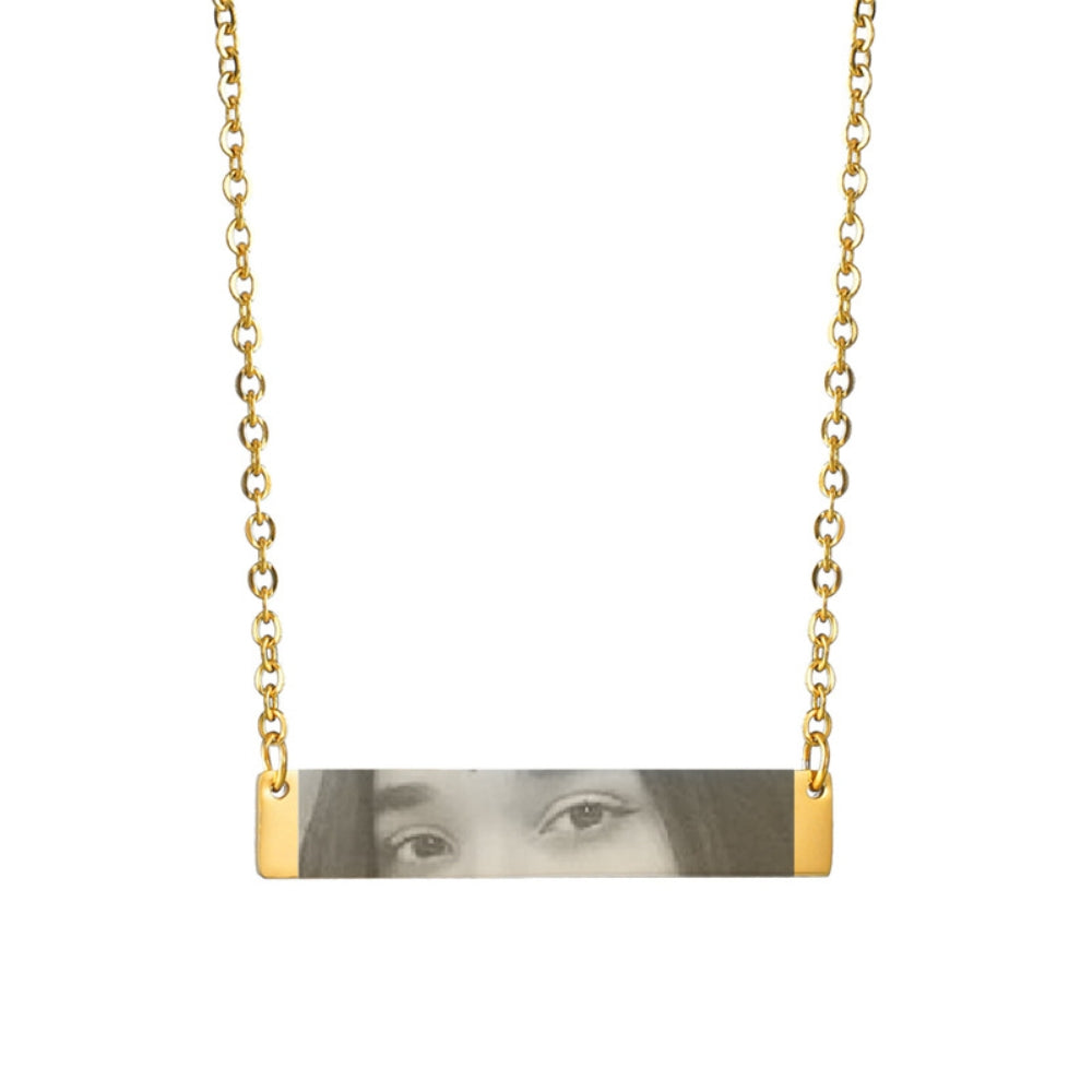 Custom Eyes Photo Necklace Stainless Stee Customized Engrave Eye Necklaces Personalized Picture Name Picture Name Necklace Kids