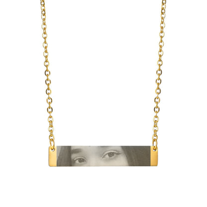 Custom Eyes Photo Necklace Stainless Stee Customized Engrave Eye Necklaces Personalized Picture Name Picture Name Necklace Kids