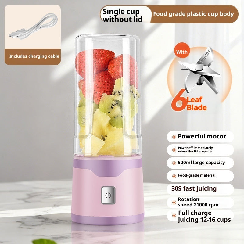 Multifunctional Rechargeable Electric USB Juicer Cup Double Cup Handheld Mixer Cup 500 ML Blending Juice Cup Outdoor