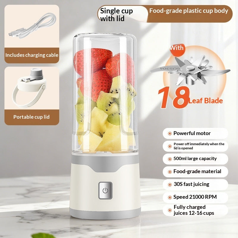 Multifunctional Rechargeable Electric USB Juicer Cup Double Cup Handheld Mixer Cup 500 ML Blending Juice Cup Outdoor