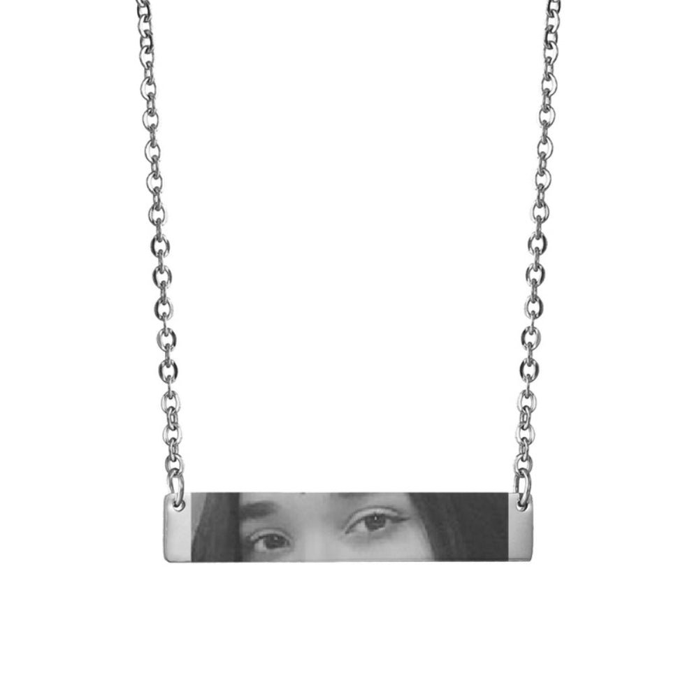 Custom Eyes Photo Necklace Stainless Stee Customized Engrave Eye Necklaces Personalized Picture Name Picture Name Necklace Kids