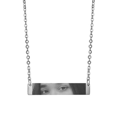 Custom Eyes Photo Necklace Stainless Stee Customized Engrave Eye Necklaces Personalized Picture Name Picture Name Necklace Kids