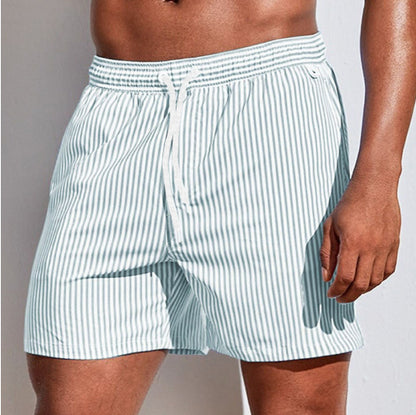 Men's 3D Striped Print Shorts Summer Casual Lightweight  Beach pants