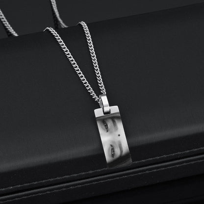 Custom Eyes Photo Necklace Stainless Stee Customized Engrave Eye Necklaces Personalized Picture Name Picture Name Necklace Kids